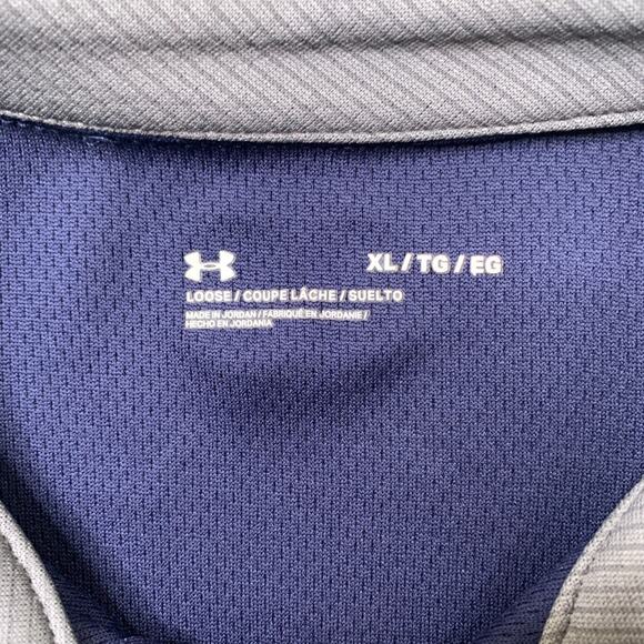 Under Armour Polo Shirt Mens XL Navy Tech Loose Fit Breathable Performance Golf - Picture 4 of 7